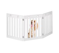 Relaxdays Barrière de sécurité pour Chiens, Grille de Protection, HxL : 60 x 153 cm, MDF, Pliable, Blanche