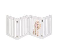 Relaxdays Barrière de sécurité pour Chiens, Grille de Protection, HxL : 60 x 204 cm, MDF, Pliable, Blanche