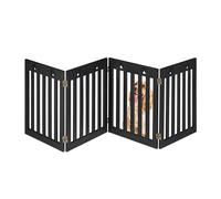 Relaxdays Barrière de sécurité pour Chiens, Grille de Protection, HxL : 60 x 204 cm, MDF, Pliable, Noire