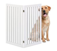 Relaxdays Barrière de sécurité pour Chiens, HxL : 91,5 x 103 cm, MDF, Portail de sécurité, Pliable, Blanche