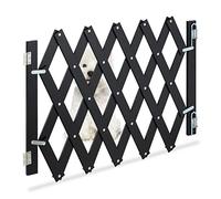 relaxdays Barrière extensible pour chiens noire