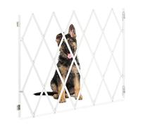 relaxdays Barrière extensible pour chiens en blanc