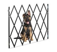 Relaxdays Barrière de sécurité pour chiens, jusqu’à 130 cm, 87,5-100 cm de haut, bambou, escaliers & porte, noir