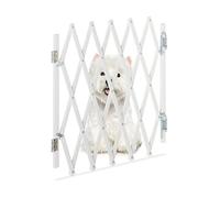 relaxdays Barrière extensible pour chiens en blanc