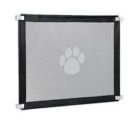 Relaxdays Barrière de sécurité, pour Porte et escalier, Plastique et Nylon, à Coller ou percer, HL : 80 x 99 cm, Noire
