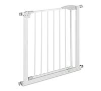 Relaxdays Barrière de sécurité, sans perçage, Enfants et Chiens, Largeur 76-82 cm, Extensible, Acier, Blanche