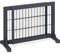 Relaxdays Barrière de sécurité, Extensible, escaliers et Portes, HxL : env. 56x70-115 cm, pour Enfants & Chiens, Grise
