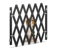 Relaxdays Barrière de sécurité pour Chiens, Jusqu’à 126 cm, 70-82 cm de Haut, Bambou, Animaux, escaliers & Porte, Noir