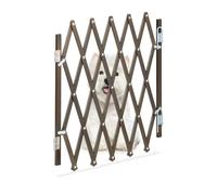 Relaxdays Barrière de sécurité Extensible Jusqu’à 96 cm, Chiens, 48,5-60 cm de Haut, Bambou, escaliers & Porte, Marron