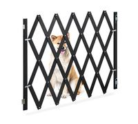Relaxdays Barrière de sécurité pour Chiens, Jusqu’à 140 cm, 87-97 cm de Haut, Bambou, Animaux, escaliers & Porte, Noir