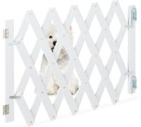 relaxdays Barrière extensible pour chiens en blanc