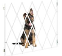 relaxdays Barrière extensible pour chiens en blanc