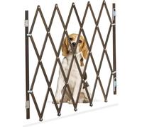relaxdays Barrière extensible pour chiens en marron