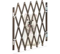 relaxdays Barrière extensible pour chiens en marron