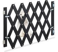 relaxdays Barrière extensible pour chiens noire