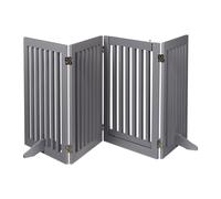 relaxdays Barrière grise avec porte en 4 parties