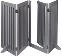 relaxdays Barrière grise avec porte hauteur 92 cm