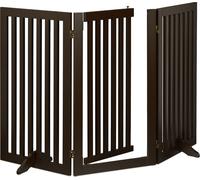 relaxdays Barrière marron avec porte hauteur 92 cm