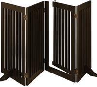 relaxdays Barrière marron avec porte hauteur 92 cm