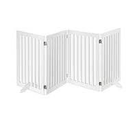 Relaxdays Barrière protection, pliable, grillage pour chiens réglable, cheminée, four, MDF, H x L : 70 x 206,5 cm, blanc