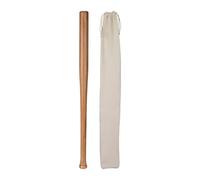 Relaxdays Batte de Baseball ou de Softball, en Bois, 34 ″, Sac en Jute, pour Jouer en Famille ou Entre Amis, Nature