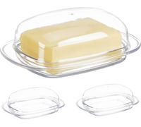 relaxdays Beurrier en plastique, set de 3 pièces