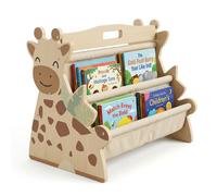 Relaxdays Bibliothèque enfant 4 bacs tissu