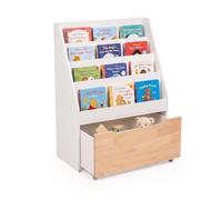 Relaxdays Bibliothèque Enfants, H x l x P : 80 x 60 x 30 cm, Blanc/Naturel