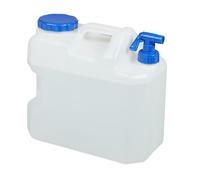 Relaxdays Jerricane d’Eau avec Robinet, Couvercle à Visser, bidon à Eau de Camping, 18 L, sans BPA, Blanc