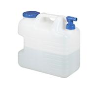 Relaxdays Jerrycan jerricane bidon d’Eau réservoir 20 L Robinet Bouchon sans BPA Camping Voiture Festival, Blanc/Transparent