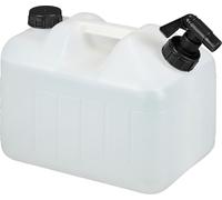 Relaxdays Jerrican d’Eau avec Robinet, Plastique sans BPA, Grande Ouverture, poignée, 10 litres, Noir et Blanc