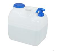 Relaxdays Bidon d'eau potable 23 L pour camping, avec robinet, bouchon large, plastique sans BPA, blanc