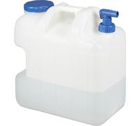 Relaxdays Jerrycan jerricane bidon d’Eau réservoir 25 L Robinet Bouchon sans BPA Camping Voiture Festival, Blanc/Transparent, 25 Liter