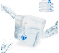 Relaxdays Jerrycan pliable carré lot de 4 pour camping, vacances jerricane alimentaire bidon à eau 10 L sans BPA