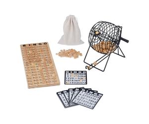 Relaxdays Bingo avec plateau/jetons/boules en bois