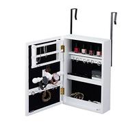 Relaxdays Blanc Armoire à Bijoux Miroir à Suspendre Rangement Pratique HxlxP: 40 x 28 x 9 cm