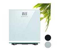 Relaxdays, blanc personne, design moderne, Balance digitale, plate, HLP: 2 x 28 x 28 cm, plastique, verre