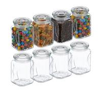 relaxdays Set de 8 bocaux à provisions avec couvercle 750 ml