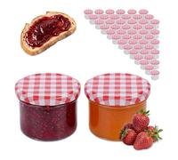 Relaxdays Bocaux, lot 50, 220 ML, Couvercle Twist-Off, pour confitures et Conservation, Transparents