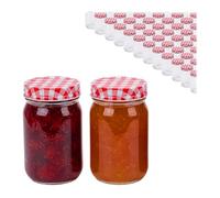 Relaxdays Bocaux, lot 50, 400 ML, couvercles Twist-Off, Mise en Conserve, Grands bocaux à Confiture, Transparents