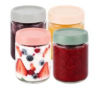 Relaxdays Lot 4 bocaux 450 ml