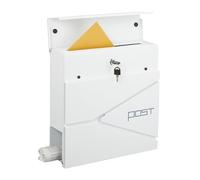 Relaxdays Boîite aux Lettres, Moderne, métal, 4 clés, Porte-journaux, H x L x P : env. 38 x 37 x 12 cm, Blanche