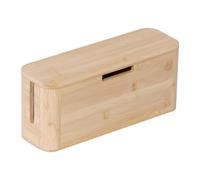 Relaxdays Boîte à câbles pour multiprise, Bambou, Couvercle magnétique, HBT 14,5 x 34 x 11 cm, câble caché, boîte de Prise, Naturel