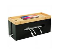 Relaxdays Boîte à câbles bambou