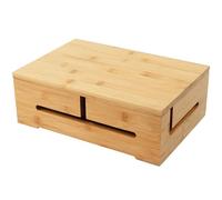 Relaxdays Boîte à câbles Gestion et Ventilation, Bambou. | H x L x P 11 x 32 x 22 cm, cacher les câbles, boîte à prises