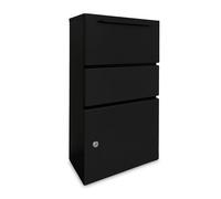 Relaxdays Boîte à colis autonome – fente pour colis, 4 clés, 82 x 44 x 22 cm, fer, noire