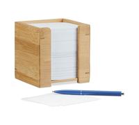 relaxdays Boîte à fiches brune avec 900 feuilles de notes incluses