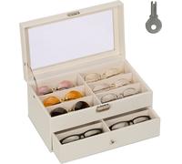 relaxdays Boîte à lunettes pour 12 lunettes