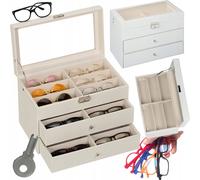 relaxdays Boîte à lunettes pour 18 lunettes