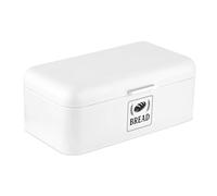 Relaxdays Boite à Pain, Couvercle, poignée, Conservation optimale du Contenu, métal, HxLxP : 17x42x24 cm, Blanche